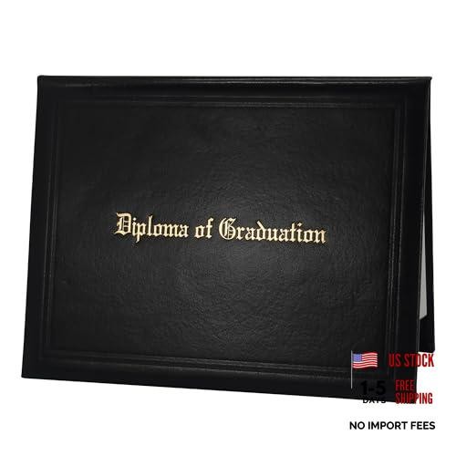 Black leatherette diploma - black,